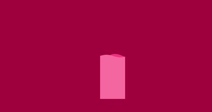 Bar graph chart waving element pink crimson medium isolated. Business cartoon animation statistic economy metaphor business backrgound space with percentage visualisation presentation round element.