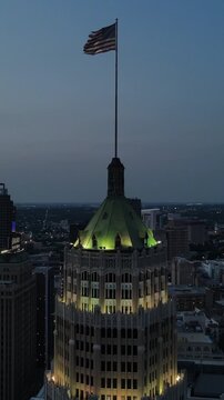 Cinematic Shot of Historic Building in Downtown San Antonio Texas