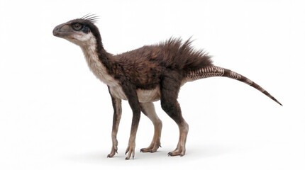 Fototapeta premium Gamatavus antiquus in full lateral view displaying accurate anatomy and proportions, detailed scientific reconstruction of an extinct prehistoric bird isolated on white background