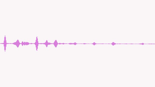 Speech recognition audio signal linear form, abstract sound wave, visual element of media technology with white background..