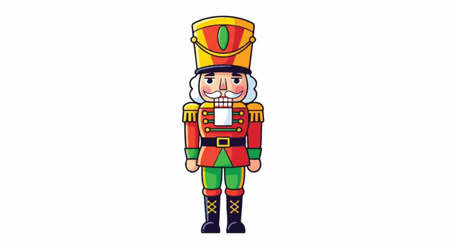 Traditional Nutcracker Soldier Illustration.