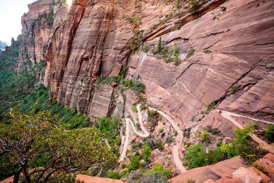 Switchbacks on the West Rim trail in Zion National Park, Utah
