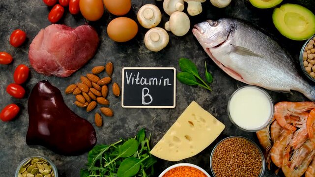 Foods that contain B vitamins. Selective focus.