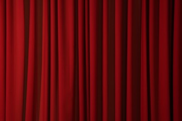 Fototapeta premium Stylish red curtains as background, closeup view
