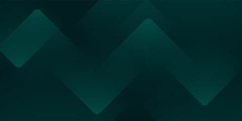 Fototapeta premium Dark green abstract background with gold lines and shadow. Geometric shape overlap layers. Transparent squares. Modern luxury rounded squares graphic pattern banner template design