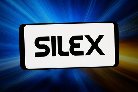 Stuttgart, Germany - 05-13-2026: In this photo illustration, the logo of Swedish company Silex Microsystems AB is displayed on a smartphone in front of abstract background on computer screen.