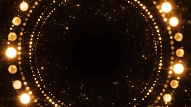 Elegant Golden Particles Vortex on Black Luxury Awards Background