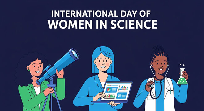 International day of women in science with three diverse female scientists