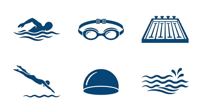 Swimmer in action with goggles diving towards starting blocks in a serene aquatic environment
