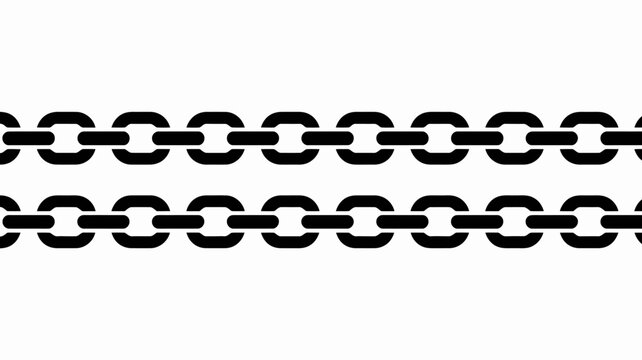 black chain link pattern on a white background repeating geometric shapes