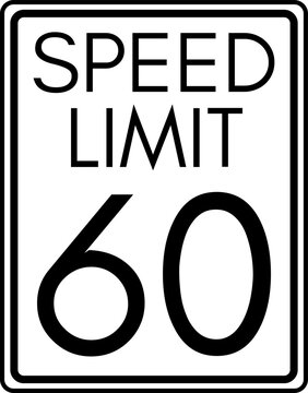 Speed limit 60 mph traffic sign