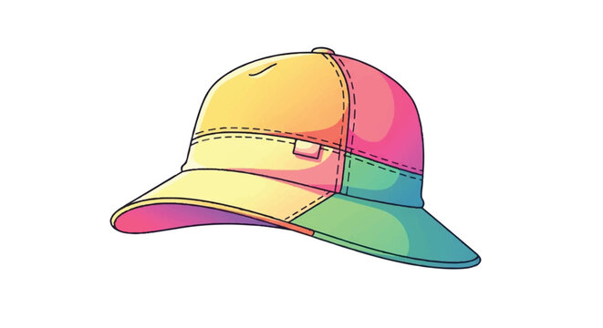 Colorful Baseball Cap Illustration.