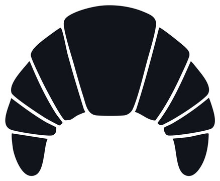 Stylized Black Croissant Silhouette Icon Minimalist Pastry Design Element
