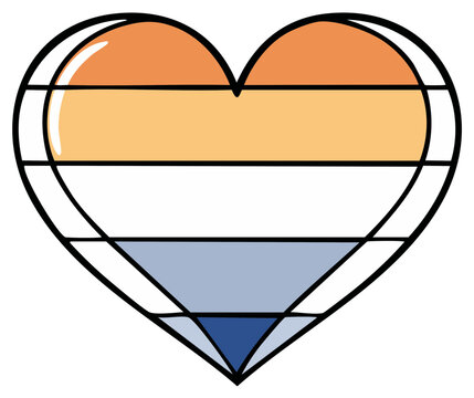 Aroace Pride Heart Symbol, Aromantic Asexual Spectrum Flag Colors Illustration