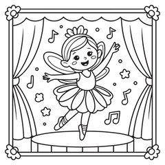 Fototapeta premium A fairly bold and easy coloring page. Line art illustration.
