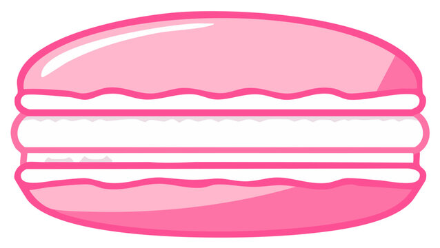 Sweet pink French macaron illustration isolated vector graphic icon