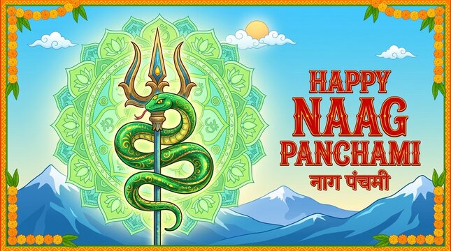 Happy Naag panchami with Snake & shivling