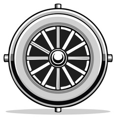 Fototapeta premium Vintage Ship Steering Wheel Nautical Symbol of Navigation and Control