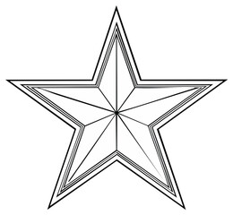 Obraz premium Abstract illustration of a star, geometric shapes, black and white design