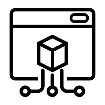Blockchain Web Interface and 3D Asset Technology Icon