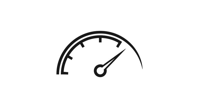 Speedometer gauge icon black line silhouette