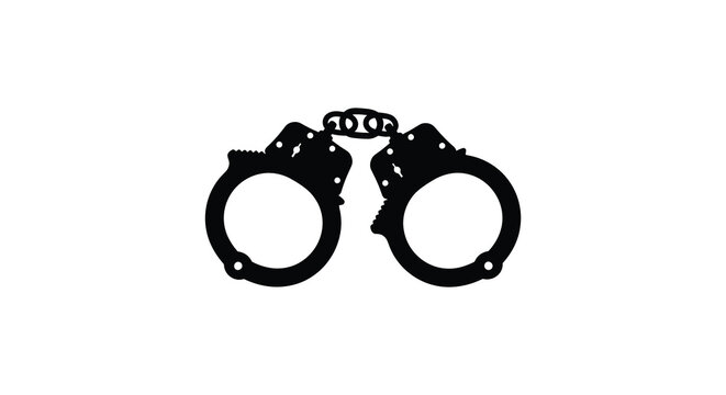 Handcuffs silhouette on a white background