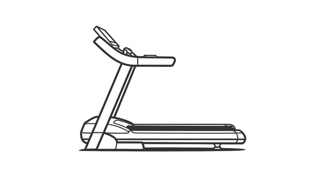 Treadmill outline on a white background silhouette
