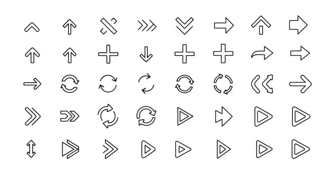 Arrow icons set directional navigation elements