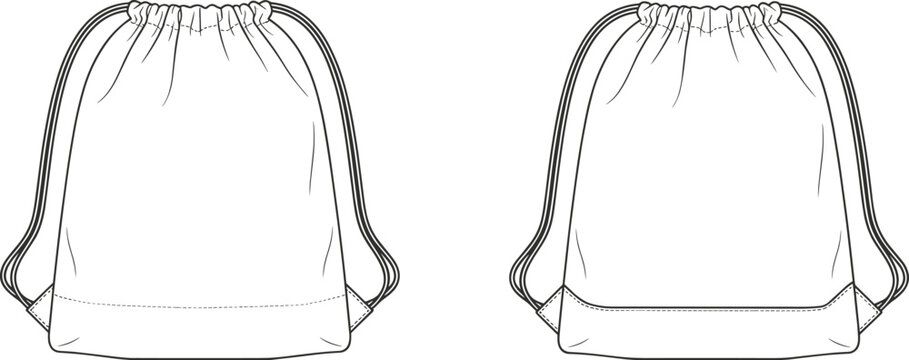 Drawstring Bag Technical Sketch backpack gym bag