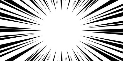Cartoon halftone line. Comic lines. Concentrated frames. Superhero hero. Anime focus isolated on white background. Radial pattern. © Syakira