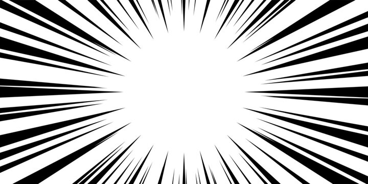 Cartoon halftone line. Comic lines. Concentrated frames. Superhero hero. Anime focus isolated on white background. Radial pattern.