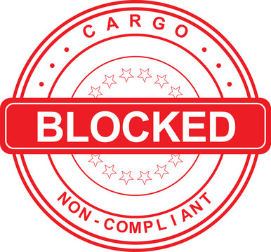 Cargo Blocked Non-Compliant Red Stamp with Stars