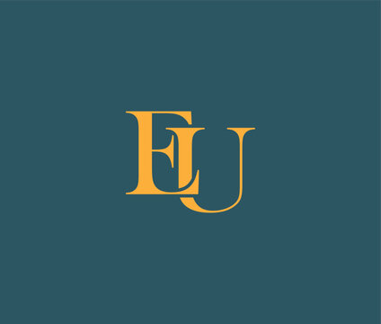 Stylized Monogram Featuring the Letters E L and U in a Classic Serif Font