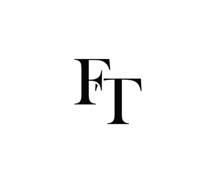 Black letter F and T on transparent background