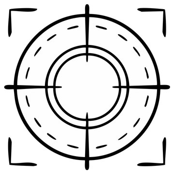 Doodle Aiming Reticle Target Crosshair Focus Camera Viewfinder Graphic Element