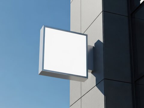 Modern digital display mounted on a sleek urban building