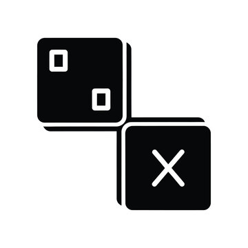Two blocks with abstract symbols on white background symbolizing data mismatch or error