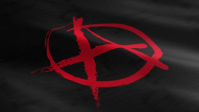 Anarchy flag - waving flag loop