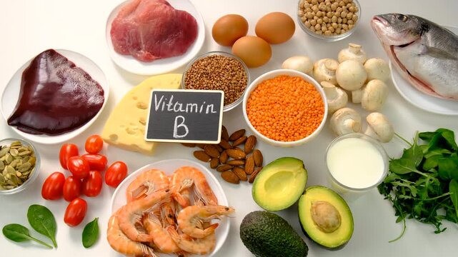 Foods that contain B vitamins. Selective focus.