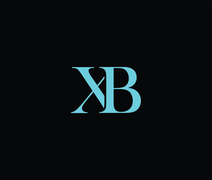 Modern blue monogram letter XB design on dark background