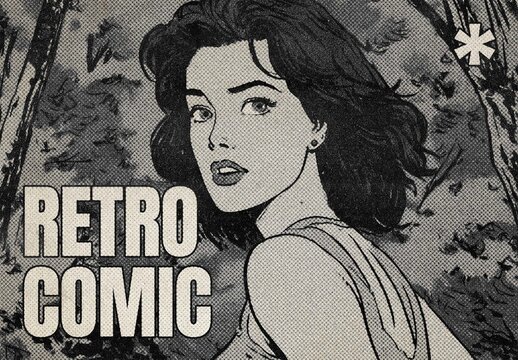 Retro Comic Photo Effect &ndash; Halftone for Album Cover & Social Media (PSD)