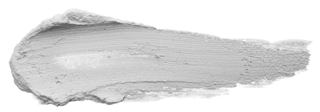 Natural clay paste for hair and skin care isolated on white, top view. Mud therapy