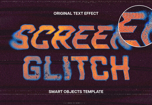 Console Screen Text Effect &ndash; Glitching Typography for Logo, Poster & Branding (PSD)