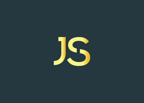 Minimal gold JS monogram logo. Elegant Luxury Branding Mark For Agency Or Business Identity