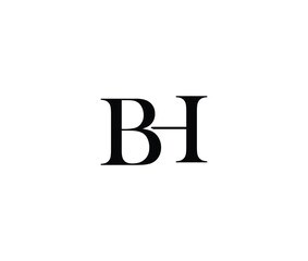 Large black capital letters B and H on white background © Mahamud
