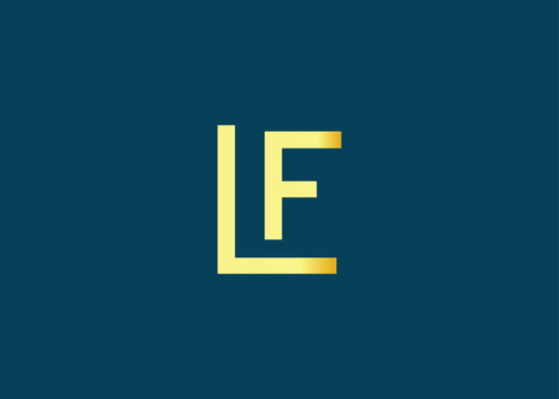 Minimal gold LF monogram logo. Elegant Luxury Branding Mark For Agency Or Business Identity