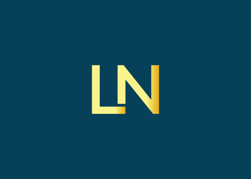 Minimal gold LN monogram logo. Elegant Luxury Branding Mark For Agency Or Business Identity