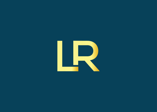 Minimal gold LR monogram logo. Elegant Luxury Branding Mark For Agency Or Business Identity
