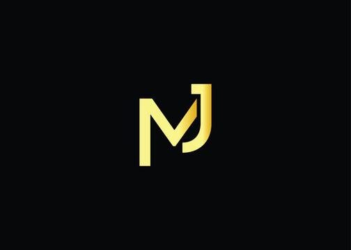 Minimal gold MJ monogram logo. Elegant Luxury Branding Mark For Agency Or Business Identity