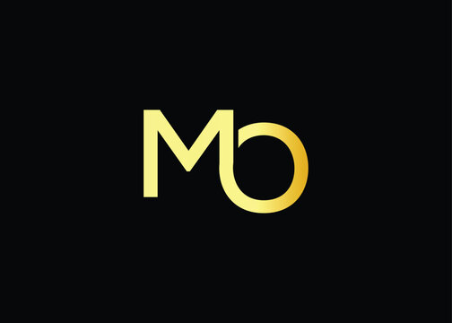 Minimal gold MO monogram logo. Elegant Luxury Branding Mark For Agency Or Business Identity